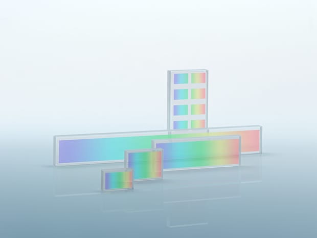 Pulse compression gratings