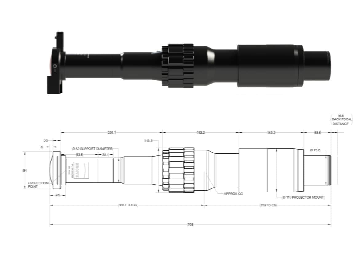 JL4K-2 プロジェクションレンズ 技術図比較